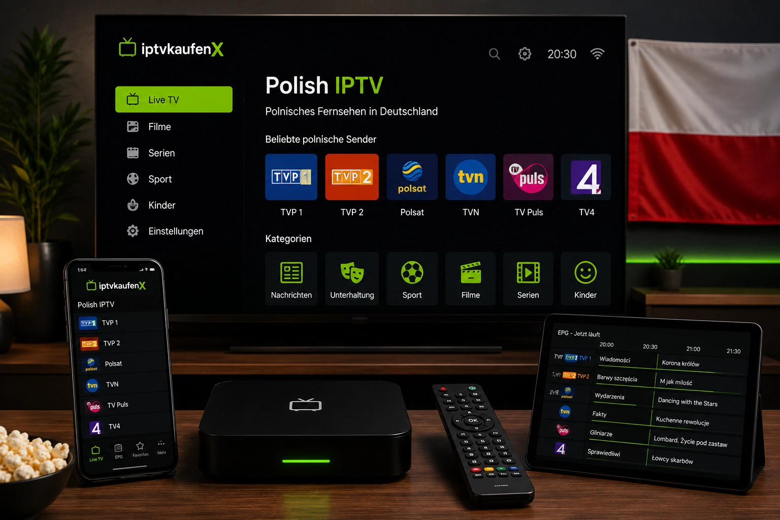 Polnisches IPTV auf Smart TV, Stick und Tablet im Haushalt nutzen